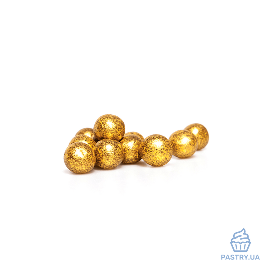 Драже для декору Золоті Lux Pearls з молочного шоколаду (Smet), 50г