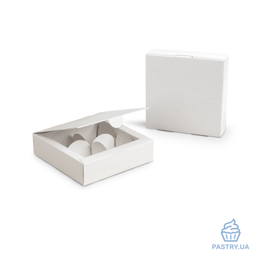 Box for 4 Bonbons 112&times;112&times;30mm white (Vals)