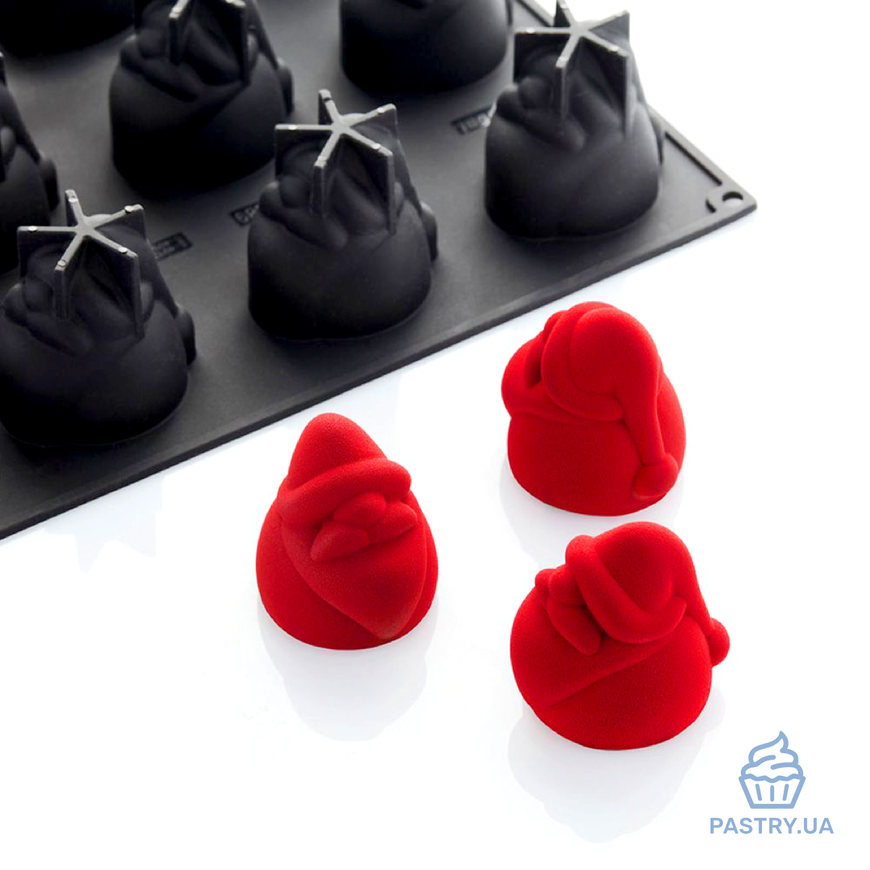 Santa Claus PX4389 silicone mould for dessert decor by Frank Haasnoot (Pavoni)
