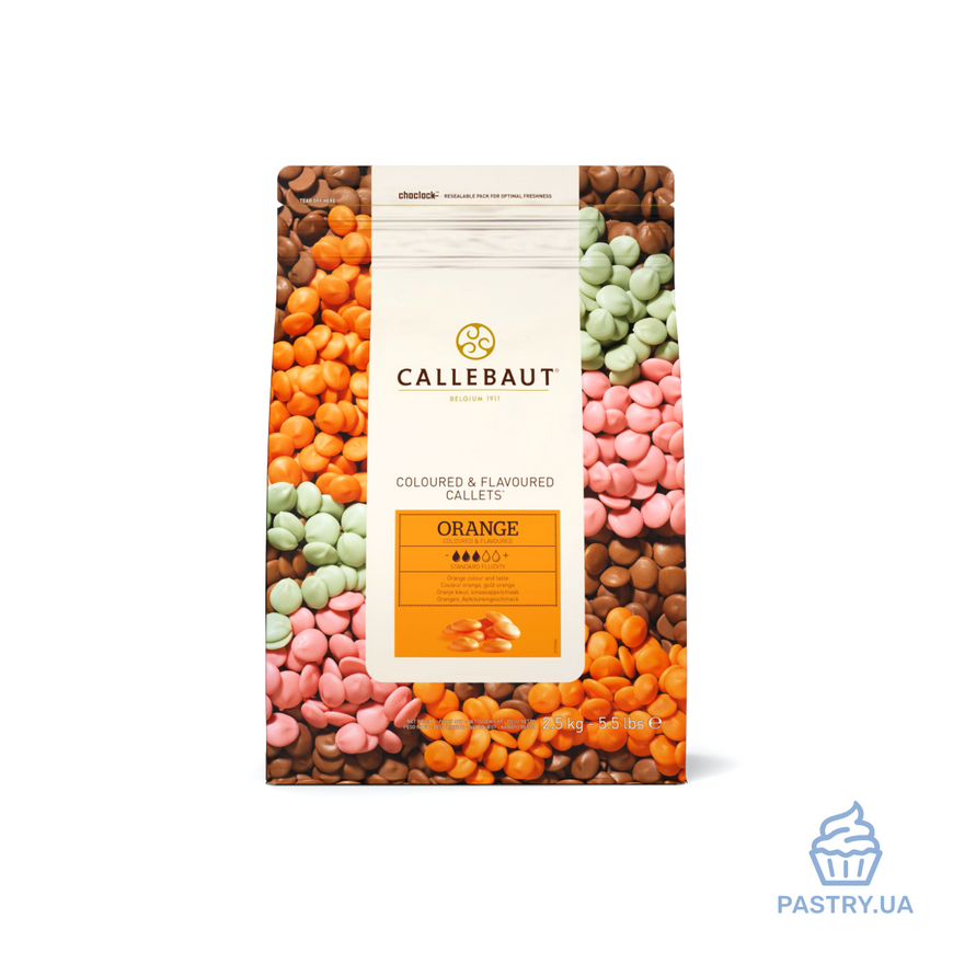 Шоколад помаранчевий зі смаком Апельсину Orange Callets™ (Callebaut), 100г