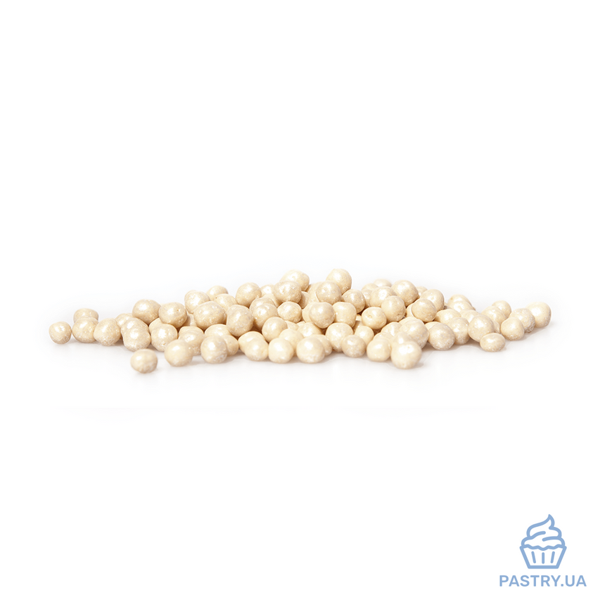 Драже для декору Білі Перлини Mini Lux Pearls з білого шоколаду (Smet), 50г