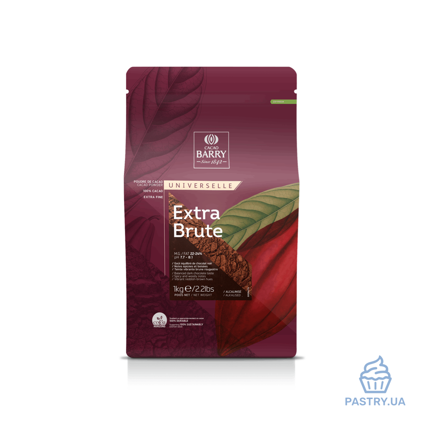 Какао-порошок Extra Brute 22-24% (Cacao Barry), 100г