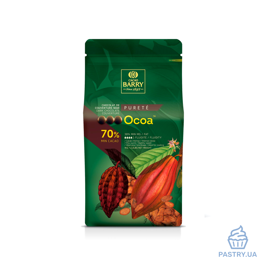 Шоколад Ocoa™ 70% чорний (Cacao Barry), 5кг