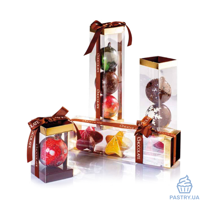 Christmas Ball Stripy &Oslash;6cm 20SF003 plastic mould for chocolate, 2pcs (Martellato)