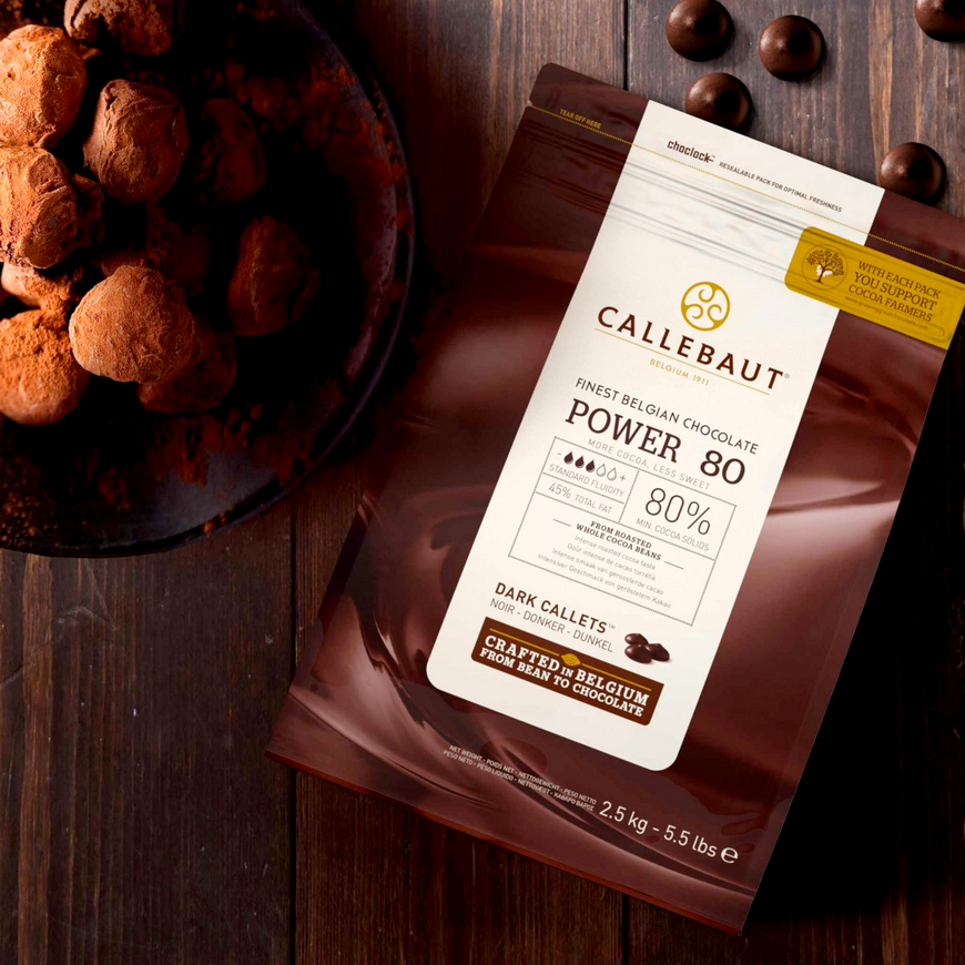 Шоколад Power 80 чорний 80% (Callebaut), 2,5кг