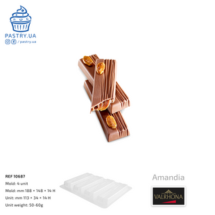 Форма "Амандія" 10687 для батончиків пластикова (Valrhona)