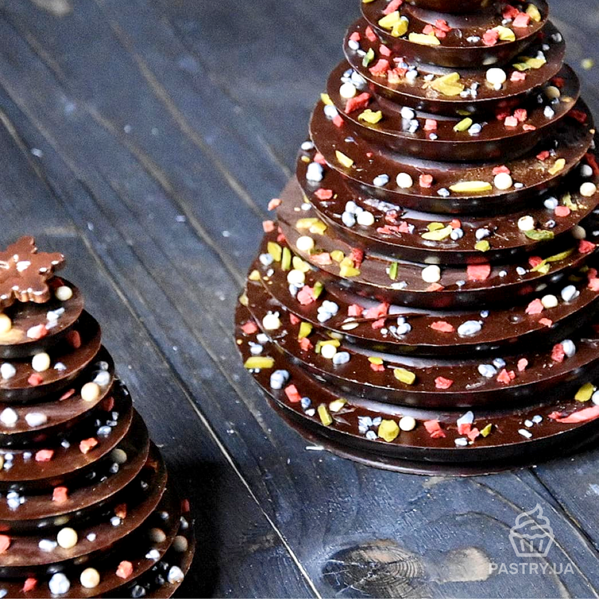 Форма "8 Колец для Конуса" 3546 для шоколадной ёлки пластиковая (Valrhona)