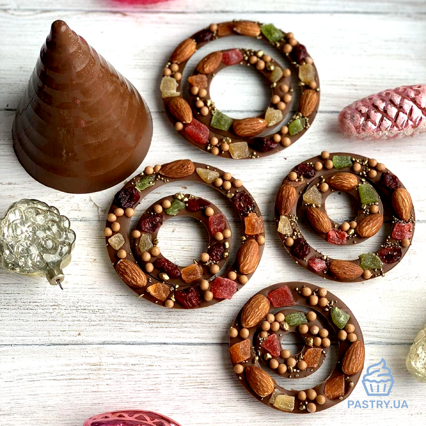 Форма "10 Колец для Конуса" 3922 для шоколадной ёлки пластиковая (Valrhona)