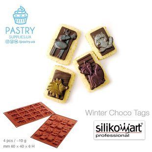 Winter Choco Tags Sf198 silicone mould (Silikomart)
