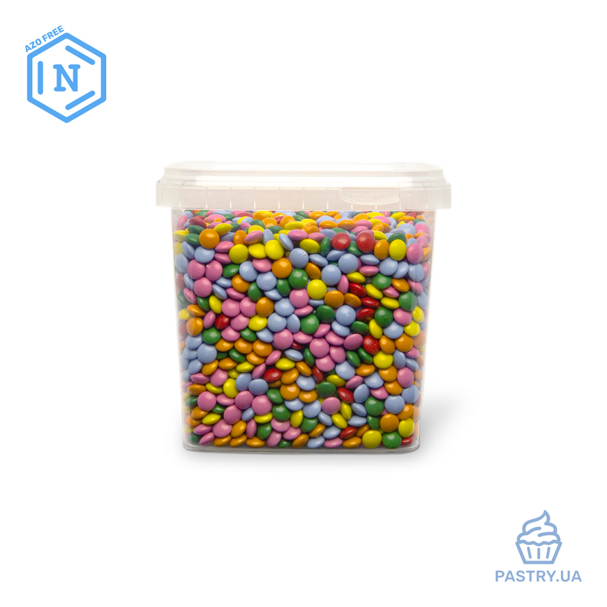 Multicolored dragee for decoration Mini Lentil NON AZO milk chocolate (Smet), 250g