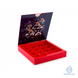 Коробка на 16 Цукерок червона "Новорічні будиночки" 185×185×30мм (Vals)