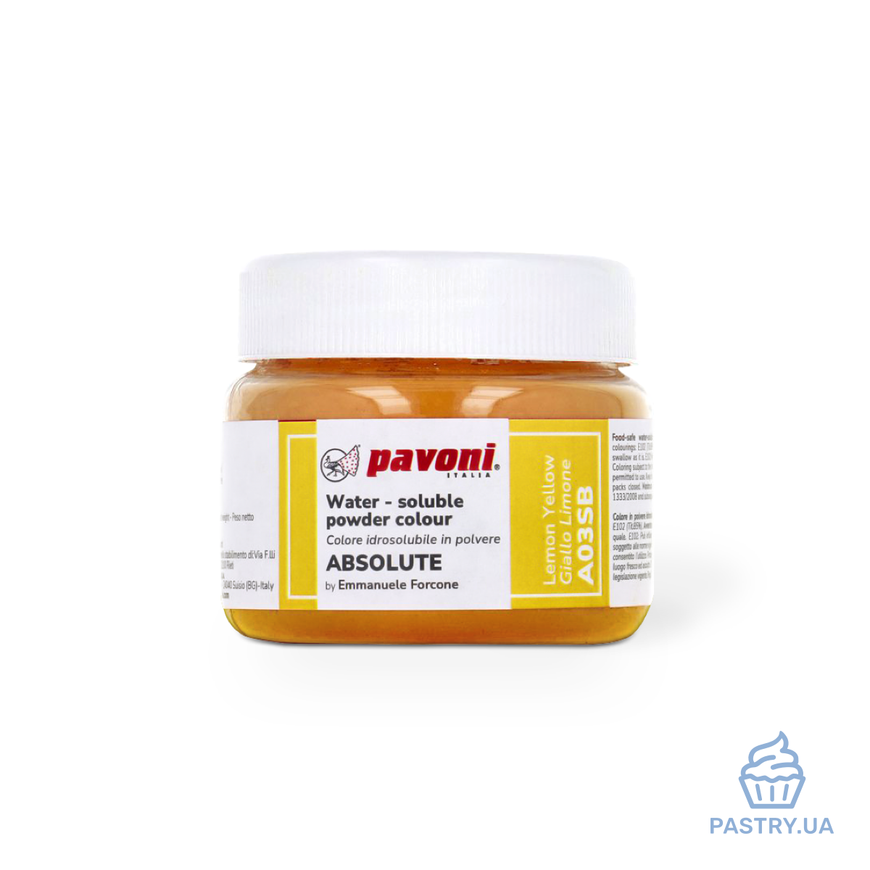 Yellow Lemon A03 water soluble colouring powder (Pavoni), 50g