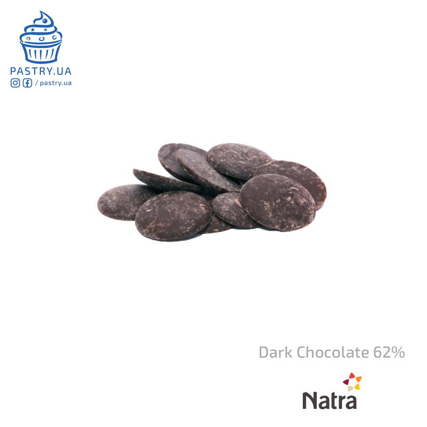 Шоколад Чорний 62% (Natra), 100г