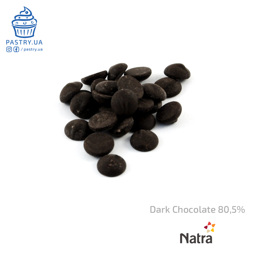 Шоколад Чорний 80,5% (Natra), 100г