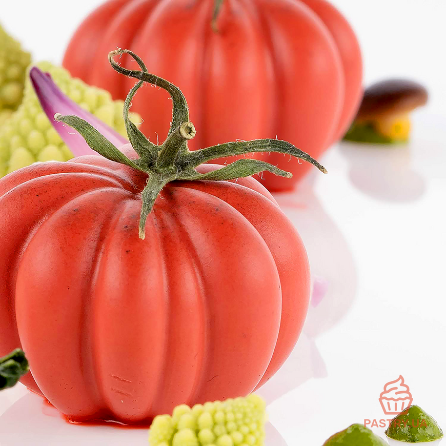 Pomodoro 24 Tomato/Pumpkin silicone mould Ø43mm for dessert by Andrea Valentinetti (Silikomart)