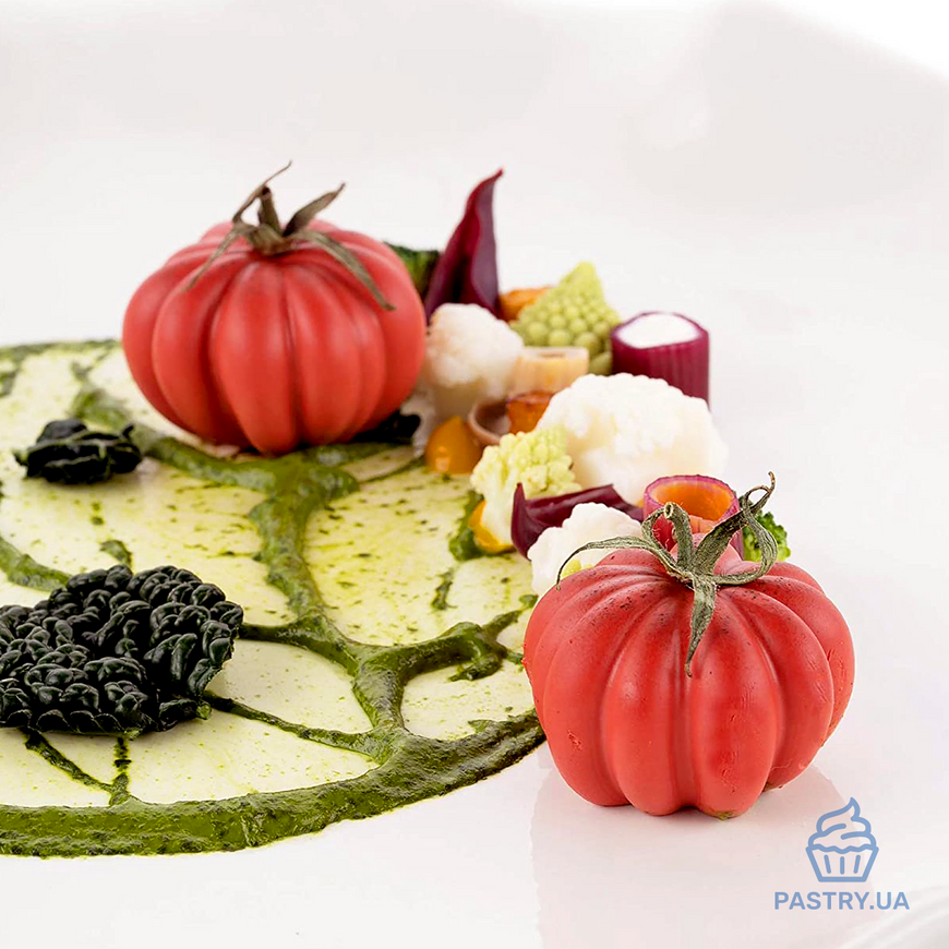 Pomodoro 24 Tomato/Pumpkin silicone mould Ø43mm for dessert by Andrea Valentinetti (Silikomart)